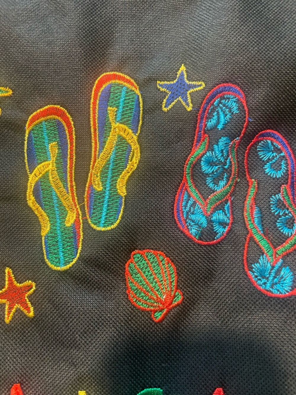 Embroidered Flip-Flop Jamaica Tote - Picture 8 of 11